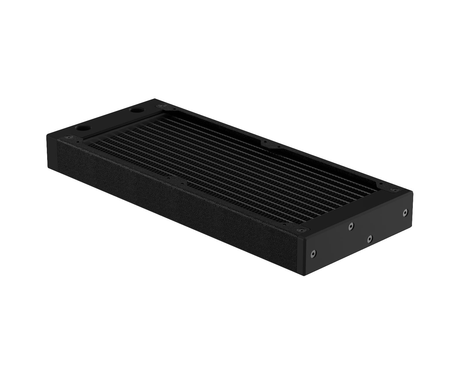 PrimoChill 240SL (30mm) EXIMO Modular Radiator, Black POM, 2x120mm, Dual Fan (R-SL-BK24) Available in 20+ Colors, Assembled in USA and Custom Watercooling Loop Ready - TX Matte Black