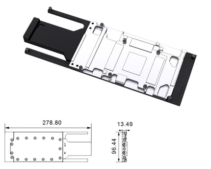 Bykski Durable Metal/POM GPU Water Block and Backplate For Gainward GeForce RTX 4090D SI (N-GY4090DSI-SR) - Continuous Usage