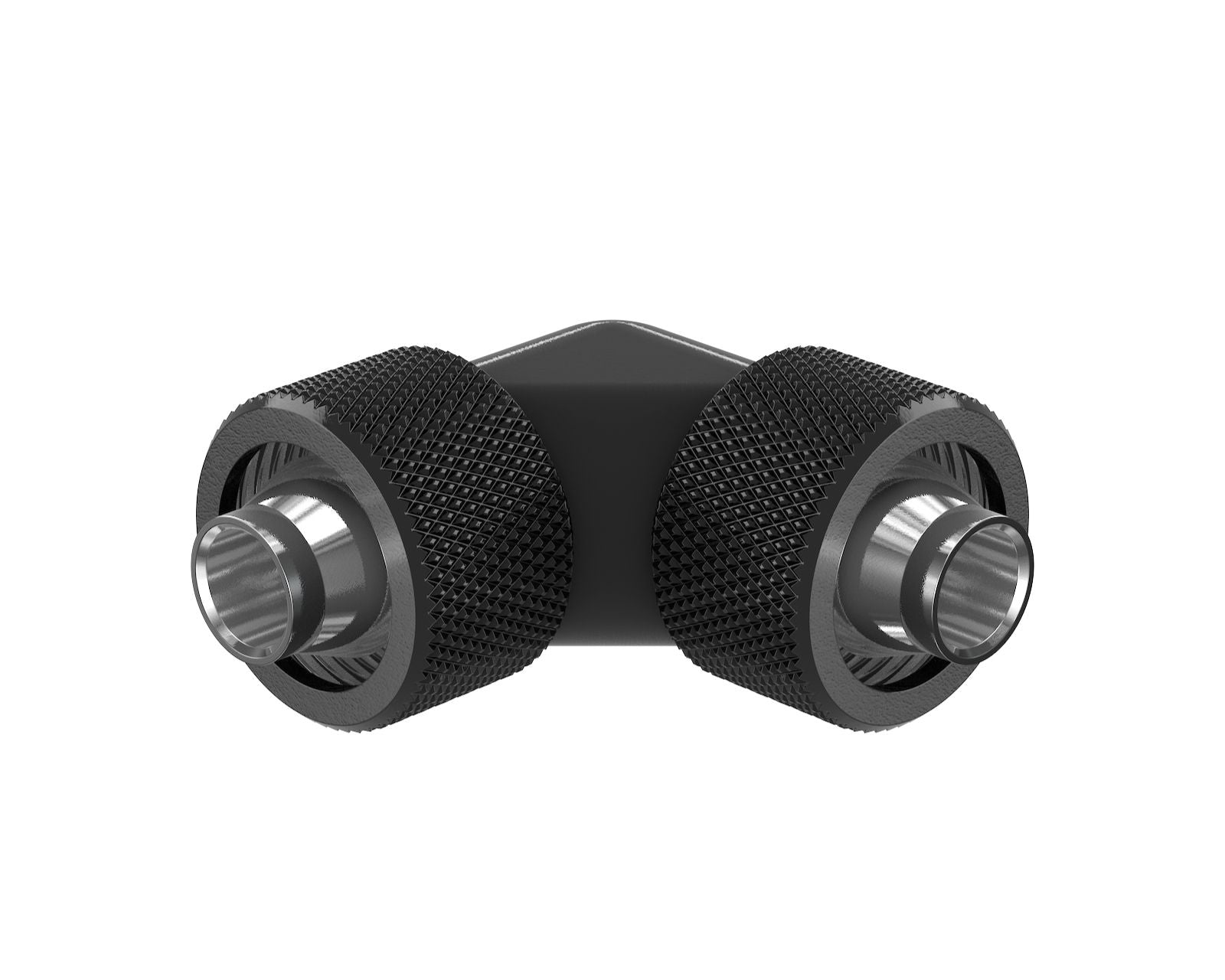PrimoChill SecureFit SX - Premium 90 Degree Compression Fitting Set For 3/8in ID x 5/8in OD Flexible Tubing (F-SFSX5890) - Available in 20+ Colors, Custom Watercooling Loop Ready - Satin Black