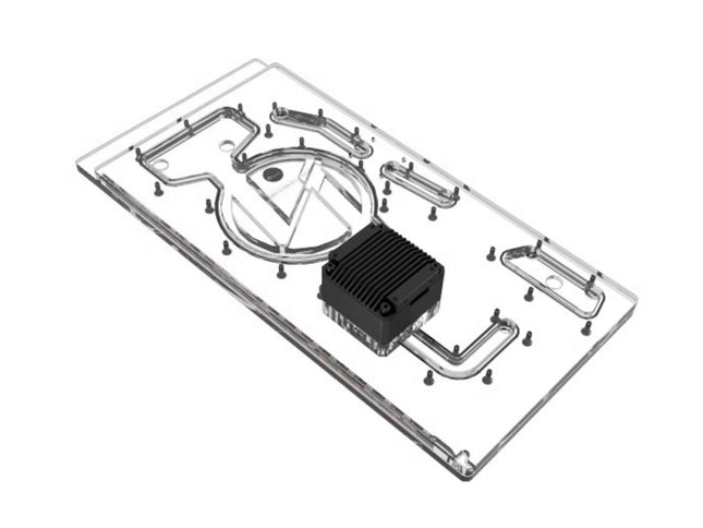 Bykski Distro Plate For Lian Li PC-011 (Front Mount) - PMMA w/ 5v Addressable RGB(RBW) (RGV-LAN-011-LI-P-K) - DDC Pump With Armor