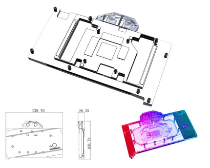 Bykski Full Coverage GPU Water Block and Backplate For MSI GeForce RTX 4080 SUPER 16G GAMING X SLIM (N-MS4080SGMSL-X)