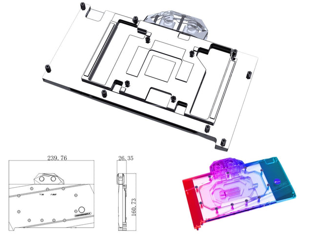 Bykski Full Coverage GPU Water Block and Backplate For MSI GeForce RTX 4080 SUPER 16G GAMING X SLIM (N-MS4080SGMSL-X)