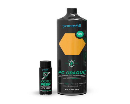 PrimoChill Opaque - Computer WaterCooling Show Coolant, Solid/Non-Transparent, Full Protection, Advanced User, PrimoPrep Included, Proudly Made in The USA (32oz/.9L) - Candy Gold SX