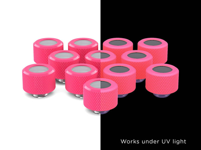 PrimoChill 14mm OD Rigid SX Fitting - 12 Pack - UV Pink