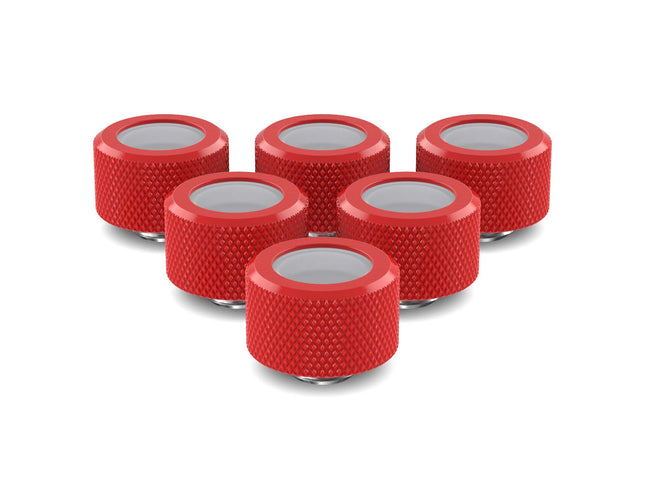 PrimoChill 16mm OD Rigid SX Fitting - 6 Pack - Razor Red