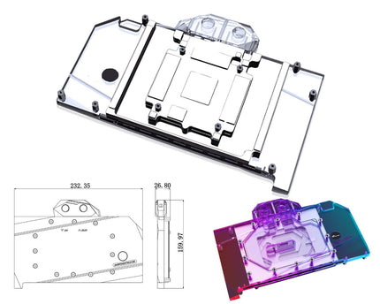 Bykski Full Coverage GPU Water Block and Backplate for Zotac Gaming RTX 4090 Series (N-ST4090TQ-X-V2)