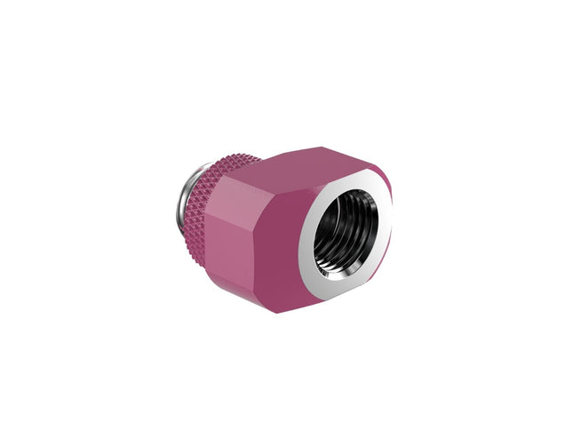 PrimoChill InterConnect SX Male to Female G 1/4in. Offset Full Rotary Fitting - 6mm - Magenta