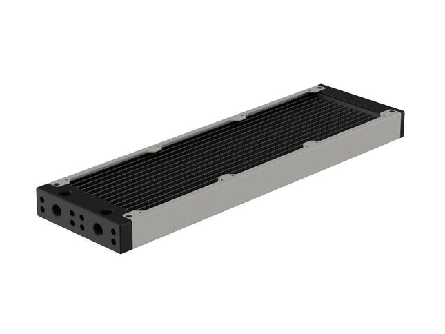 PrimoChill 360SL (30mm) EXIMO Modular Radiator, Black POM, 3x120mm, Triple Fan (R-SL-BK36) Available in 20+ Colors, Assembled in USA and Custom Watercooling Loop Ready - TX Matte Silver