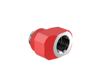 PrimoChill InterConnect SX Male to Female G 1/4in. Offset Full Rotary Fitting - 10mm - Razor Red