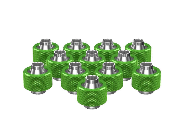 PrimoChill SecureFit SX - Premium Compression Fitting For 7/16in ID x 5/8in OD Flexible Tubing 12 Pack (F-SFSX758-12) - Available in 20+ Colors, Custom Watercooling Loop Ready - Toxic Candy
