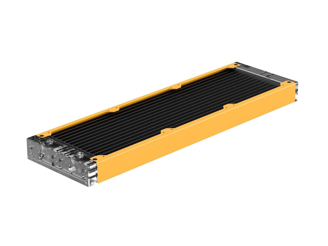 PrimoChill 360SL (30mm) EXIMO Modular Radiator, Clear Acrylic, 3x120mm, Triple Fan (R-SL-A36) Available in 20+ Colors, Assembled in USA and Custom Watercooling Loop Ready - Yellow