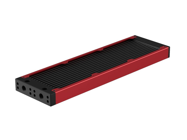 PrimoChill 360SL (30mm) EXIMO Modular Radiator, Black POM, 3x120mm, Triple Fan (R-SL-BK36) Available in 20+ Colors, Assembled in USA and Custom Watercooling Loop Ready - Candy Red