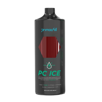 PrimoChill Ice - Computer WaterCooling Coolant, Low-Conductive, Transparent, Full Protection, Proudly Made in the USA (32oz/.9L) - Blood Red