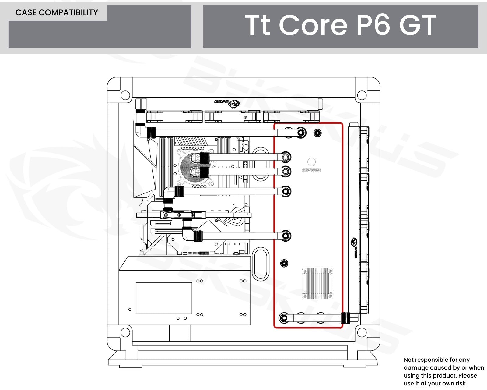 Bykski Distro Plate For Thermaltake Core P6 TG - PMMA w/ 5v Addressable RGB (RBW) (RGV-TT-P6-P-K) - DDC Pump With Armor