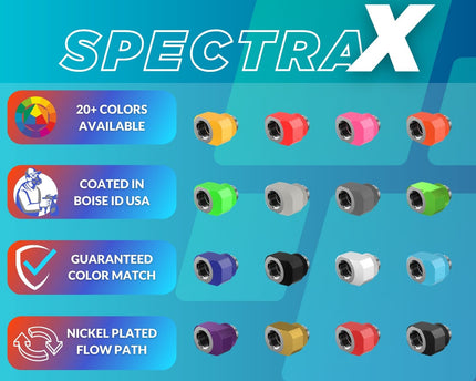 PrimoChill InterConnect SX Male to Female G 1/4in. Offset Full Rotary Fitting - 10mm - TX Matte Silver