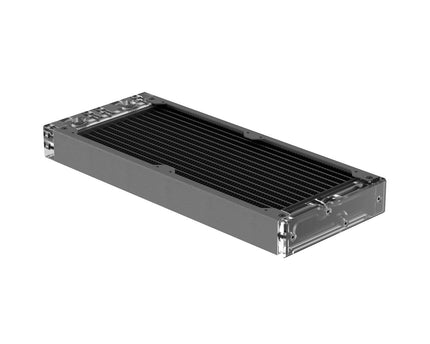 PrimoChill 240SL (30mm) EXIMO Modular Radiator, Clear Acrylic, 2x120mm, Dual Fan (R-SL-A24) Available in 20+ Colors, Assembled in USA and Custom Watercooling Loop Ready - TX Matte Gun Metal