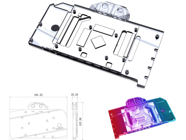 Bykski Full Coverage GPU Water Block and Backplate for PowerColor RX 6750 XT Red Devil (A-PC6750XT-X)