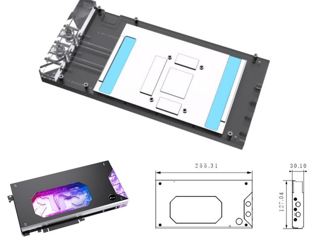 Bykski Full Coverage GPU Water Block and Backplate For Manli Gallardo GeForce RTX 5080 OC 16GB (N-ML5080GR-X)