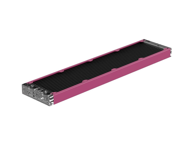 PrimoChill 480SL (30mm) EXIMO Modular Radiator, Clear Acrylic, 4x120mm, Quad Fan (R-SL-A48) Available in 20+ Colors, Assembled in USA and Custom Watercooling Loop Ready - Magenta