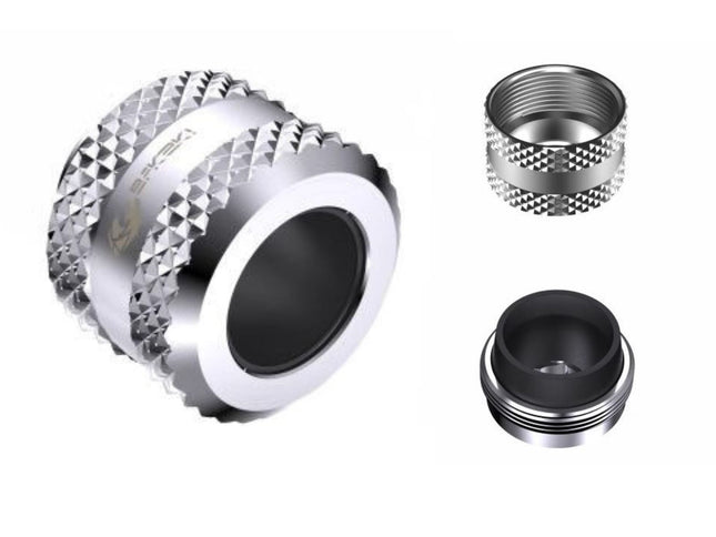 Bykski Anti-Off Rigid 16mm OD Fitting (B-FTHTJ-L16) - Silver