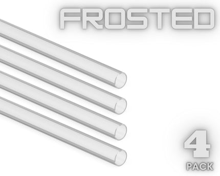 PrimoChill Frosted 10mm ID x 14mm OD Rigid Acrylic/PMMA Tube - 750mm - 4 Pack - Frosted