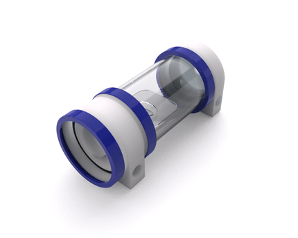 PrimoChill CTR Hard Mount Phase II High Flow D5 Enabled Reservoir - White POM - 120mm - True Blue