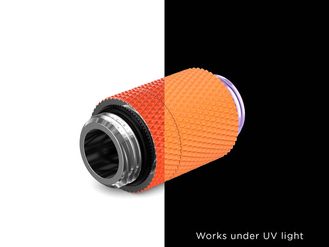 PrimoChill Dual Male G 1/4in. SX Rotary Extension Coupler - UV Orange