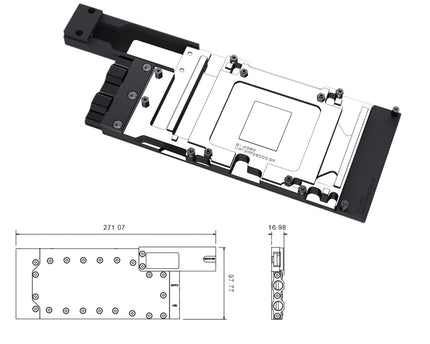Bykski Durable Metal/POM GPU Water Block and Backplate For NVIDIA RTX PRO 6000 Blackwell Server Edition (N-RTXPRO6000-SR) - Continuous Usage