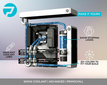 PrimoChill Vue - Computer WaterCooling Coolant, Visual Flow, Solid/Non-Transparent, Full Protection, PrimoPrep Included, Proudly Made in the USA (32oz/.9L) - Steel Blue