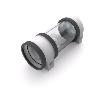 PrimoChill CTR Hard Mount Phase II High Flow D5 Enabled Reservoir - White POM - 120mm - TX Matte Gun Metal