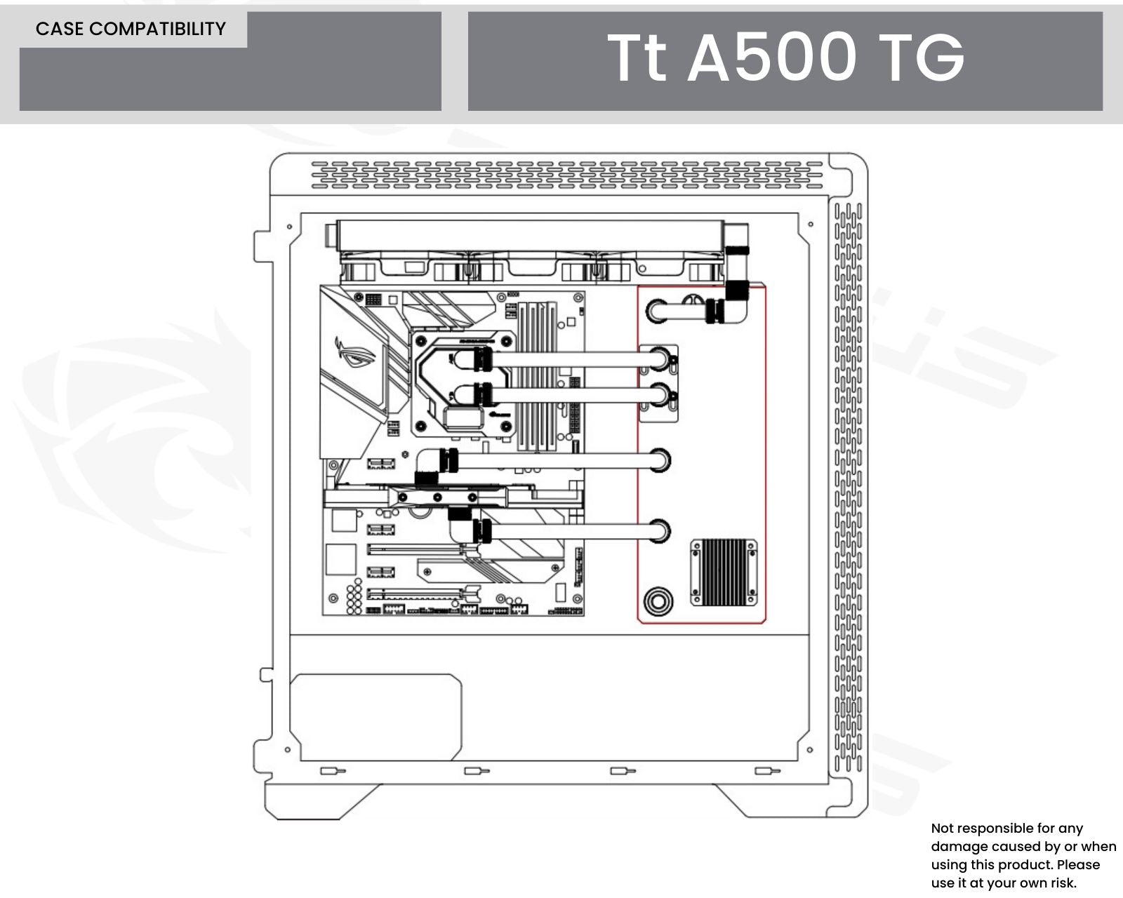 Bykski Distro Plate For Thermaltake A500 TG - PMMA w/ 5v Addressable RGB(RBW) (RGV-TT-A500-TG-P) - No Pump