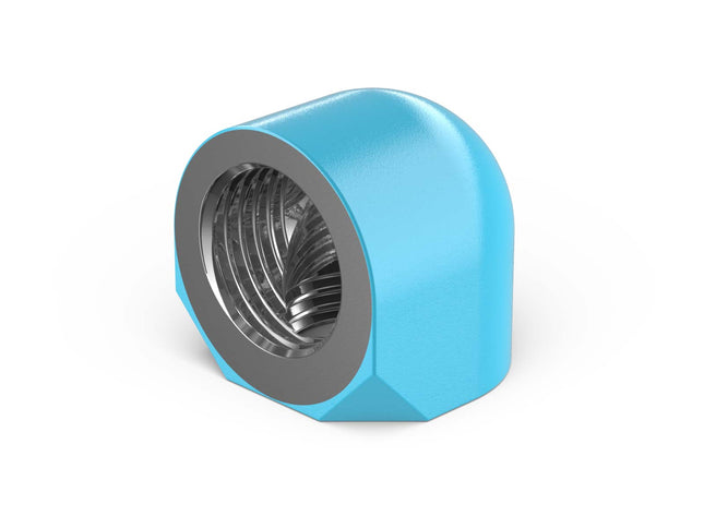 PrimoChill Female to Female G 1/4in. 90 Degree SX Elbow Fitting - Sky Blue