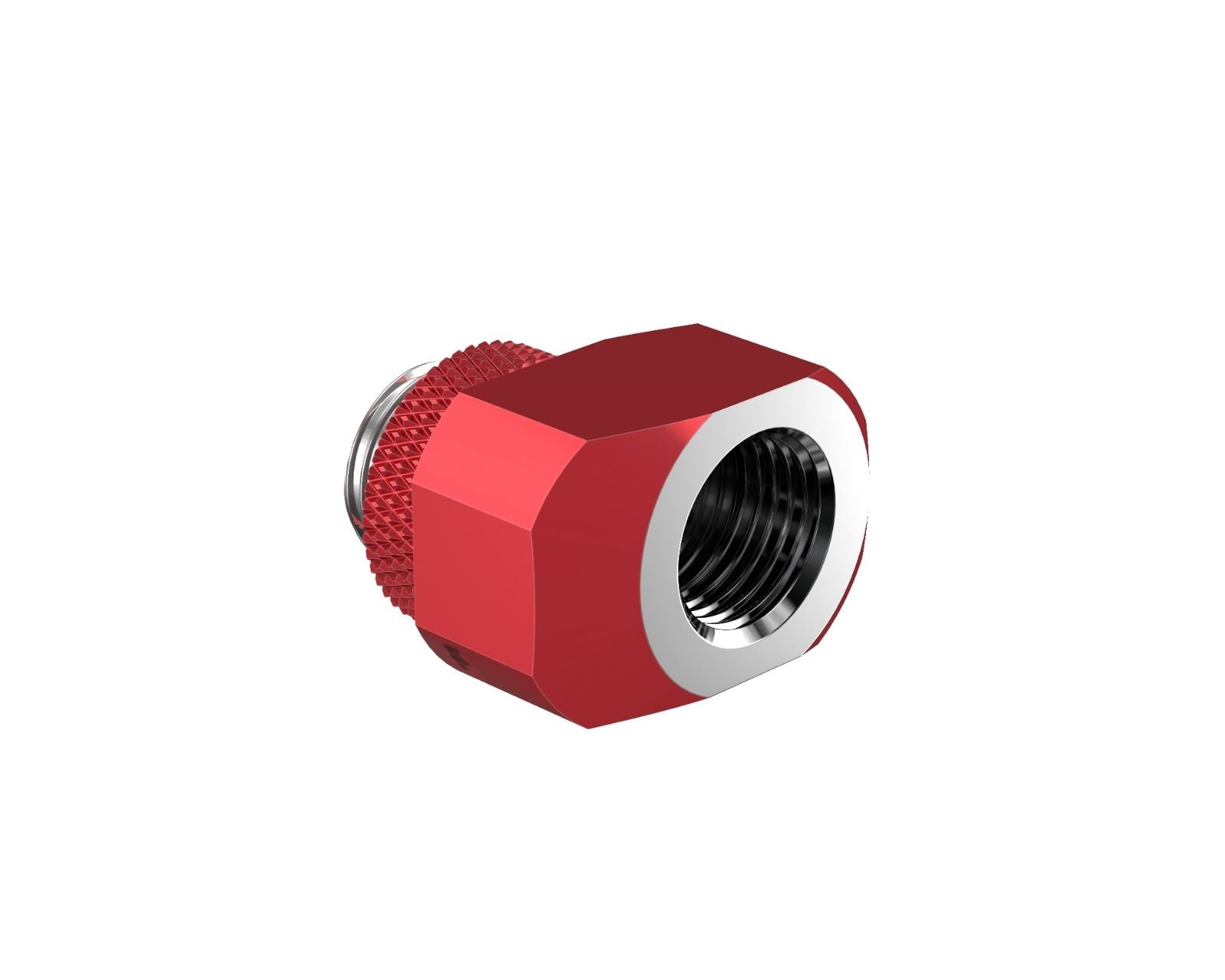 PrimoChill InterConnect SX Male to Female G 1/4in. Offset Full Rotary Fitting - Candy Red