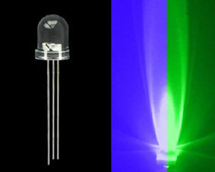5mm Bi-Colored 3 Prong LED Bulb- Blue/Green- 50 Pack