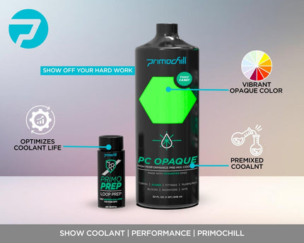 PrimoChill Opaque - Computer WaterCooling Show Coolant, Solid/Non-Transparent, Full Protection, Advanced User, PrimoPrep Included, Proudly Made in The USA (32oz/.9L) - Toxic Candy