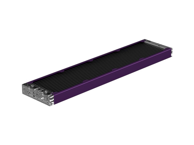PrimoChill 480SL (30mm) EXIMO Modular Radiator, Clear Acrylic, 4x120mm, Quad Fan (R-SL-A48) Available in 20+ Colors, Assembled in USA and Custom Watercooling Loop Ready - Candy Purple