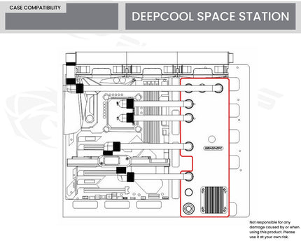 Bykski Distro Plate For DEEPCOOL SPACE STATION - PMMA w/ 5v Addressable RGB(RBW) (RGV-DP-SPC-P-V2-K) - DDC Pump With Armor