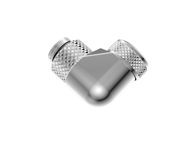 Bykski G 1/4in. Rigid 90 Degree Rotary Fitting Adapter For 14mm OD PMMA/PETG/METAL Tubing (CC-L14RD90-X) - Silver