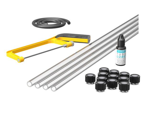 PrimoChill (Professional Kit) 4x 14mm Acrylic/PMMA Tubes, 12x Metrix SX Fitting, Bending Cord and Cutting Tool - Satin Black