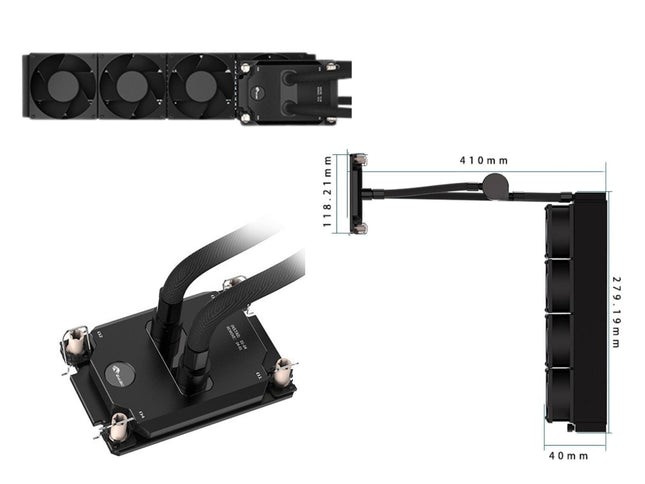 Bykski Durable 4x80mm 2U Server AIO Liquid CPU Cooler For Intel Copper/Ice Lake (LGA 4189) - Continuous Usage