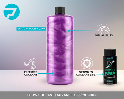 PrimoChill Vue - Computer WaterCooling Coolant, Visual Flow, Solid/Non-Transparent, Full Protection, PrimoPrep Included, Proudly Made in the USA (32oz/.9L) - Violet