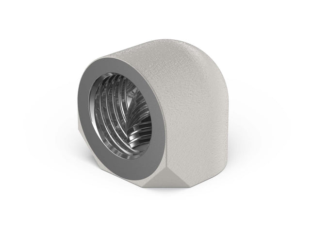 PrimoChill Female to Female G 1/4in. 90 Degree SX Elbow Fitting - TX Matte Silver