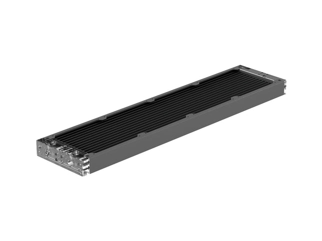 PrimoChill 480SL (30mm) EXIMO Modular Radiator, Clear Acrylic, 4x120mm, Quad Fan (R-SL-A48) Available in 20+ Colors, Assembled in USA and Custom Watercooling Loop Ready - TX Matte Gun Metal