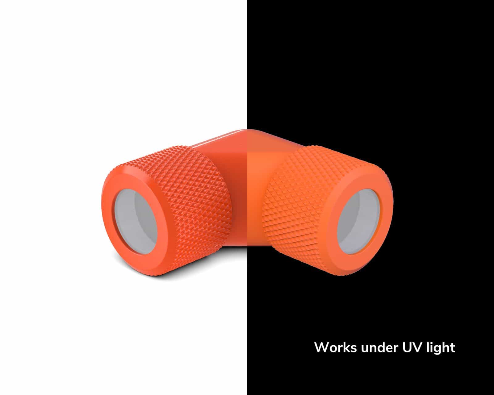 PrimoChill 12mm Rigid SX 90 Degree Fitting Set - UV Orange