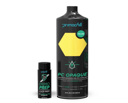 PrimoChill Opaque - Computer WaterCooling Show Coolant, Solid/Non-Transparent, Full Protection, Advanced User, PrimoPrep Included, Proudly Made in The USA (32oz/.9L) - Yellow