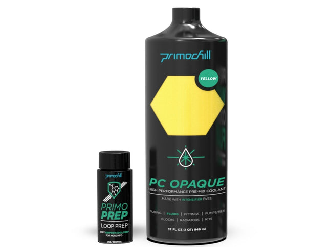 PrimoChill Opaque - Computer WaterCooling Show Coolant, Solid/Non-Transparent, Full Protection, Advanced User, PrimoPrep Included, Proudly Made in The USA (32oz/.9L) - Yellow
