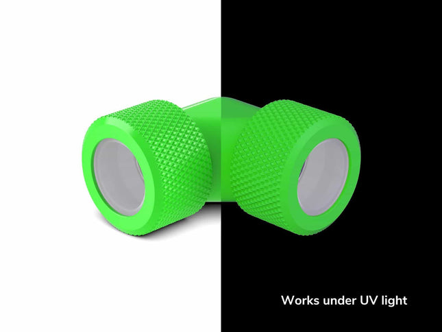 PrimoChill 16mm Rigid SX 90 Degree Fitting Set - PrimoChill - KEEPING IT COOL UV Green