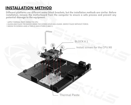 Bykski CPU-FT5796-SR Durable All Metal CPU Water Block For ARM S5000C 64 - Continuous Usage