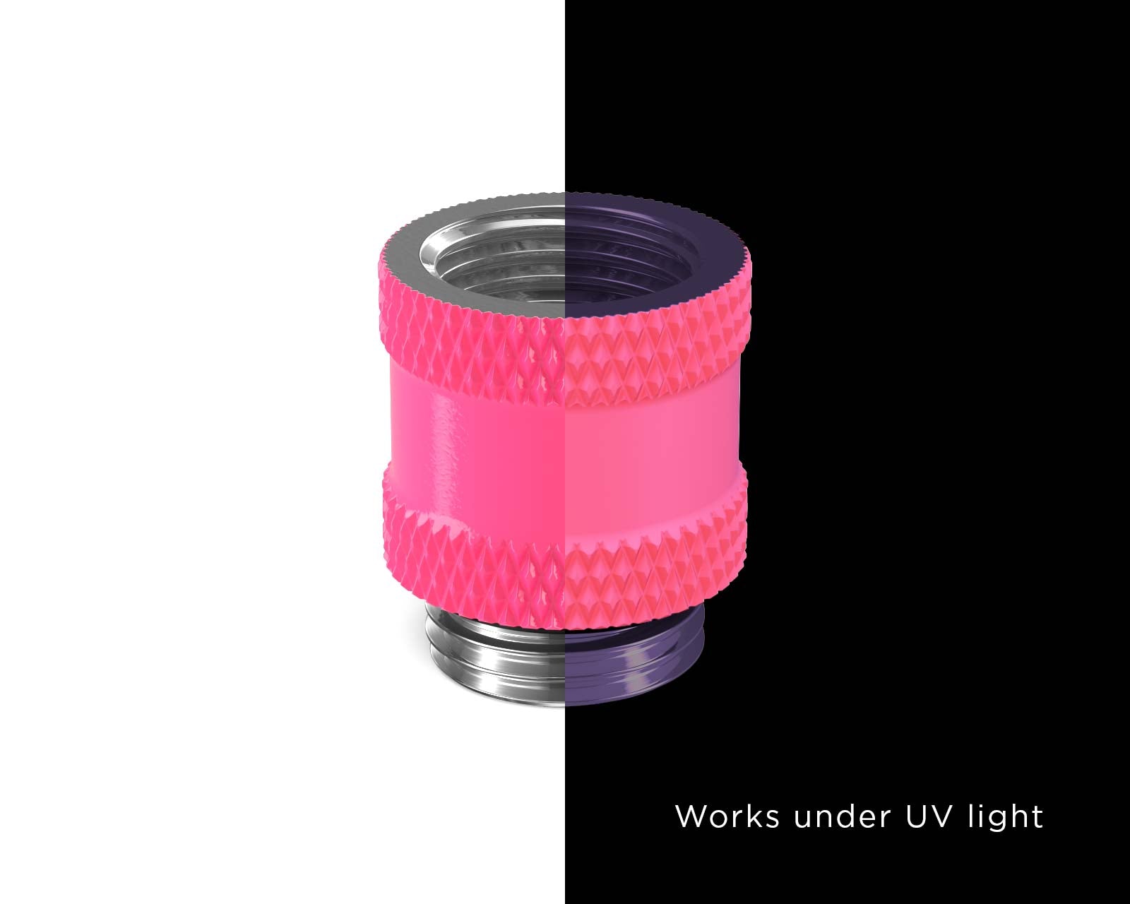 PrimoChill Male to Female G 1/4in. 15mm SX Extension Coupler - UV Pink