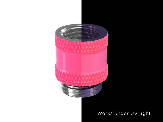 PrimoChill Male to Female G 1/4in. 15mm SX Extension Coupler - UV Pink